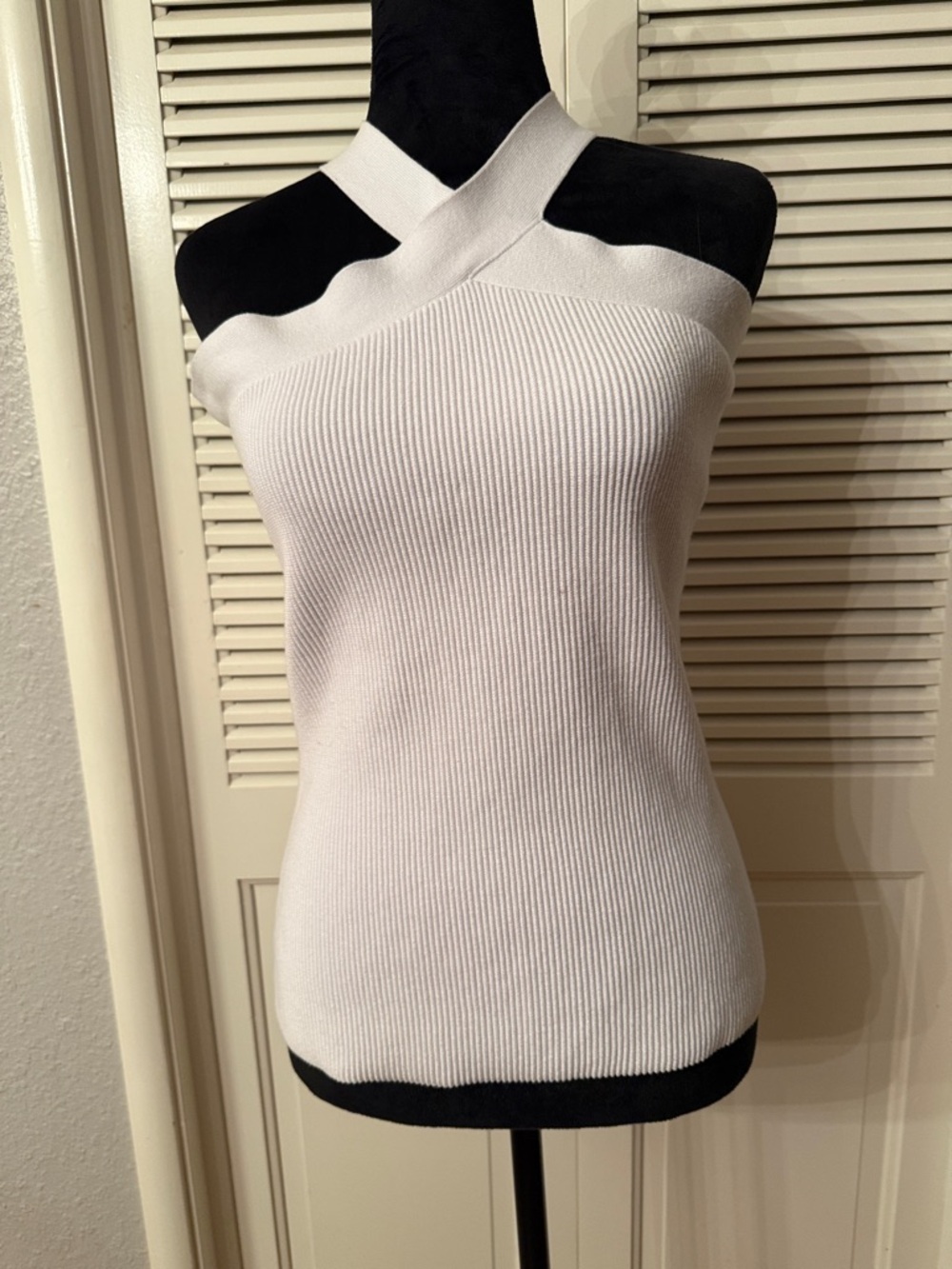 INC International Concepts white sleeveless halter Top